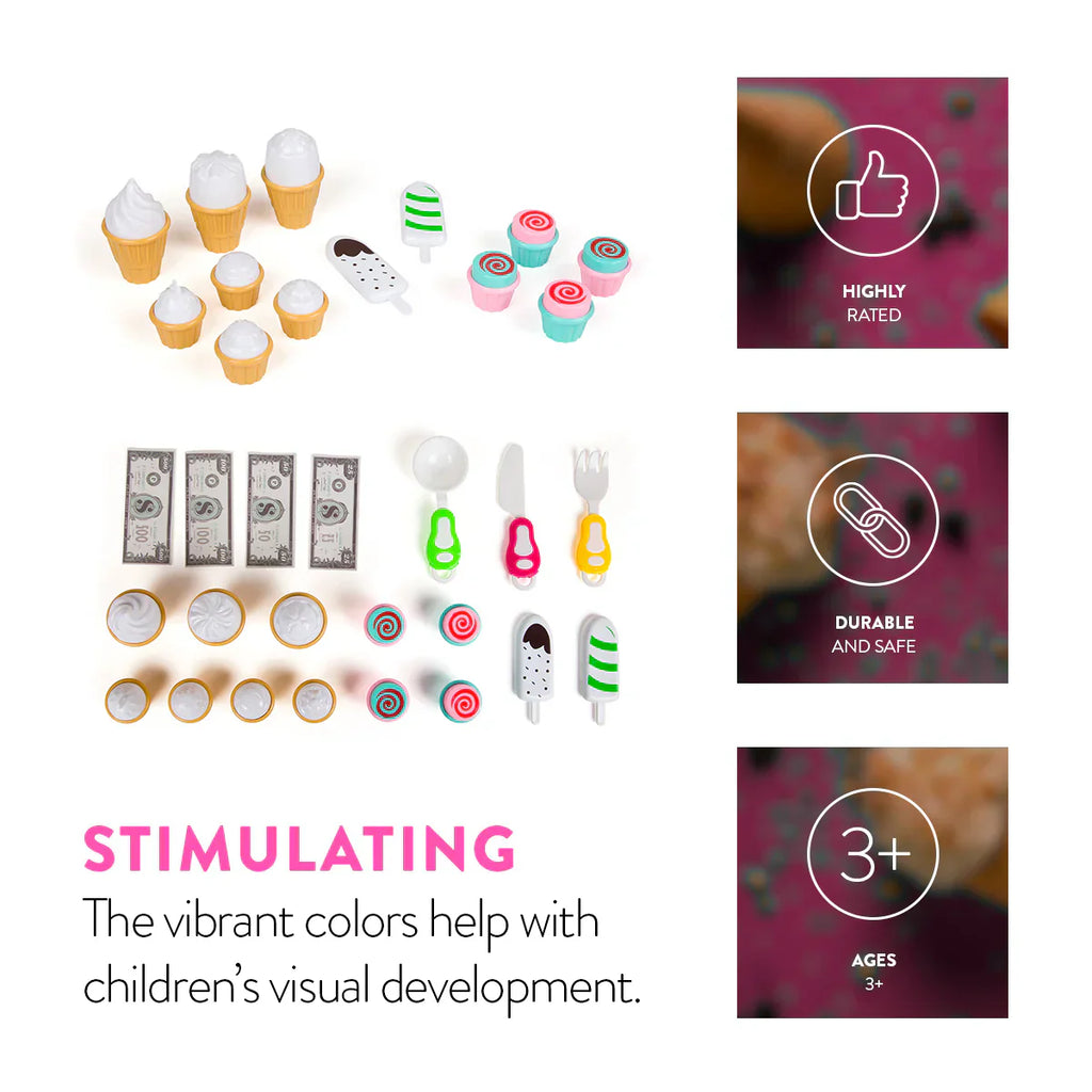 Ice Cream Cart Playset – Kids Dessert Shop & Treat Trolley